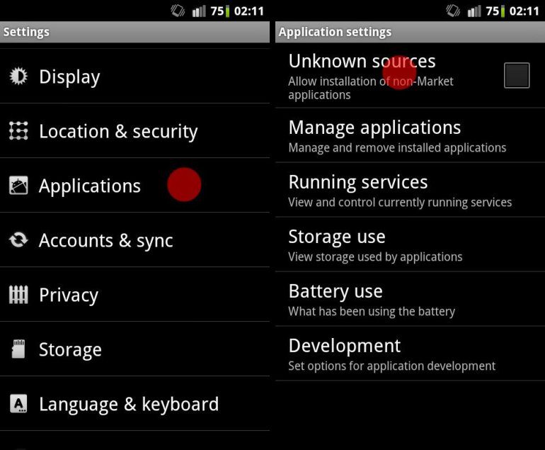 Configuración para Android 4.3 y versiones anteriores