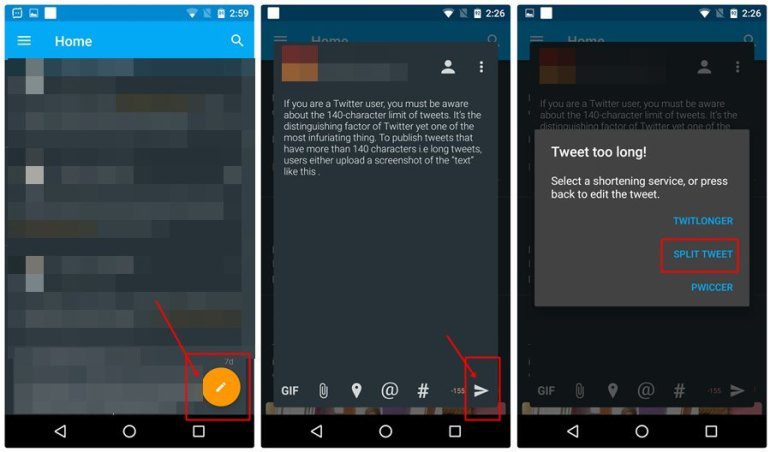 Divida y envíe tweets largos fácilmente ahora con la aplicación de Android Talon para Twitter
