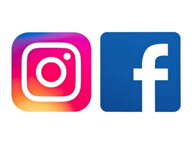 Instagram- en Facebook-logo's