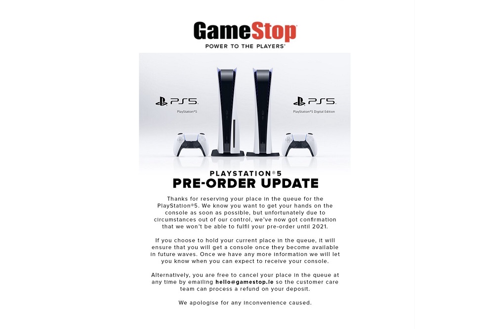 GameStop Ierland PS5 pre-order
