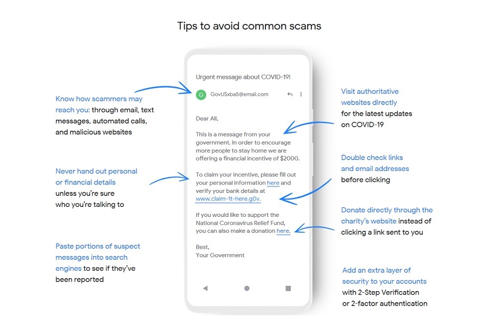 Consejos de Google para identificar estafas y malware