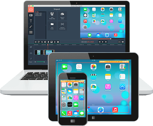 Grabación de diferentes videos de las pantallas de los dispositivos Apple con Movavi Screen Capture Studio para Mac