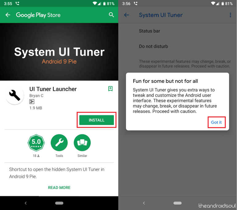 Inicie rápidamente System UI Tuner en Android 9 Pie con esta aplicación