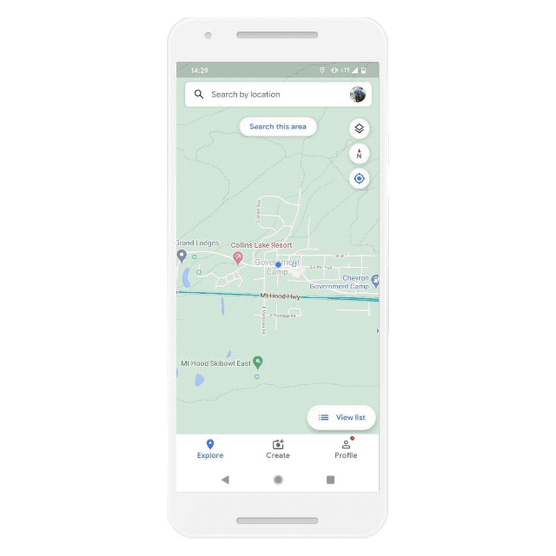 Contribución del usuario de Google Street View a través de un teléfono inteligente