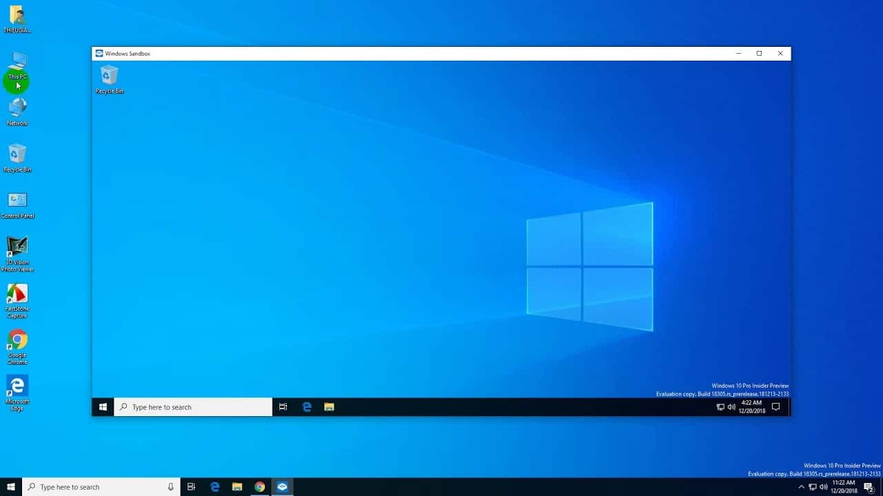 enable Windows Sandbox feature