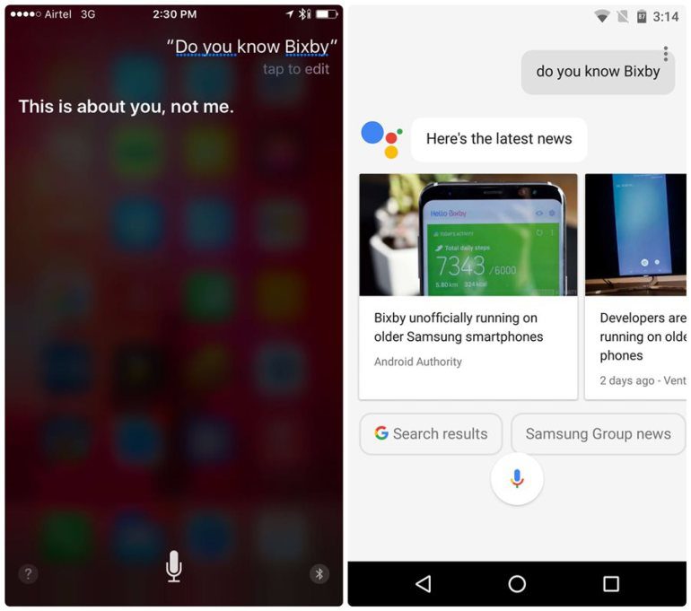Lo que Google Assistant y Apple Siri tienen que decir sobre Samsung Bixby