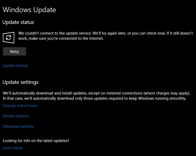 Resuelto: no pudimos conectarnos al servicio de actualización de Windows 10 2004 Update