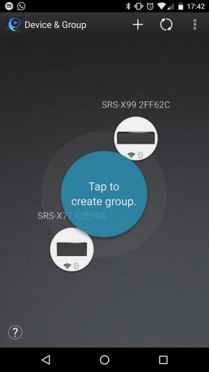 Agrupación de aplicaciones Sony SRS-X77 SongPal
