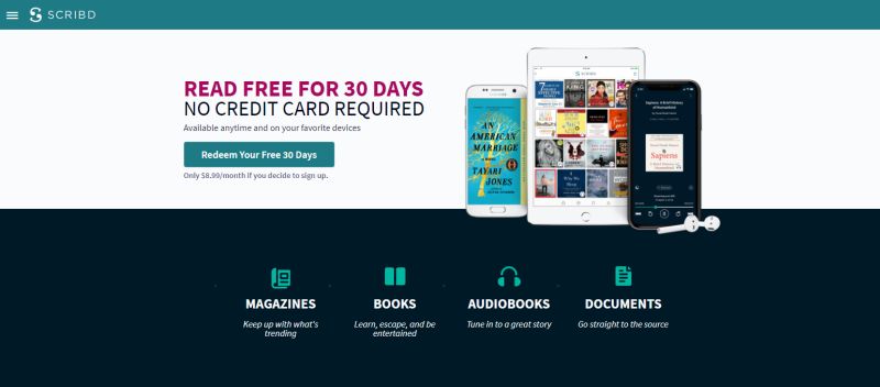 Scribd hace que toda la biblioteca digital de libros electrónicos y audiolibros sea gratuita durante un mes