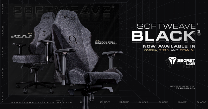 Sillas para juegos Secretlab ahora disponibles en SoftWeave Black;  Ventas al por menor Desde SG $ 569