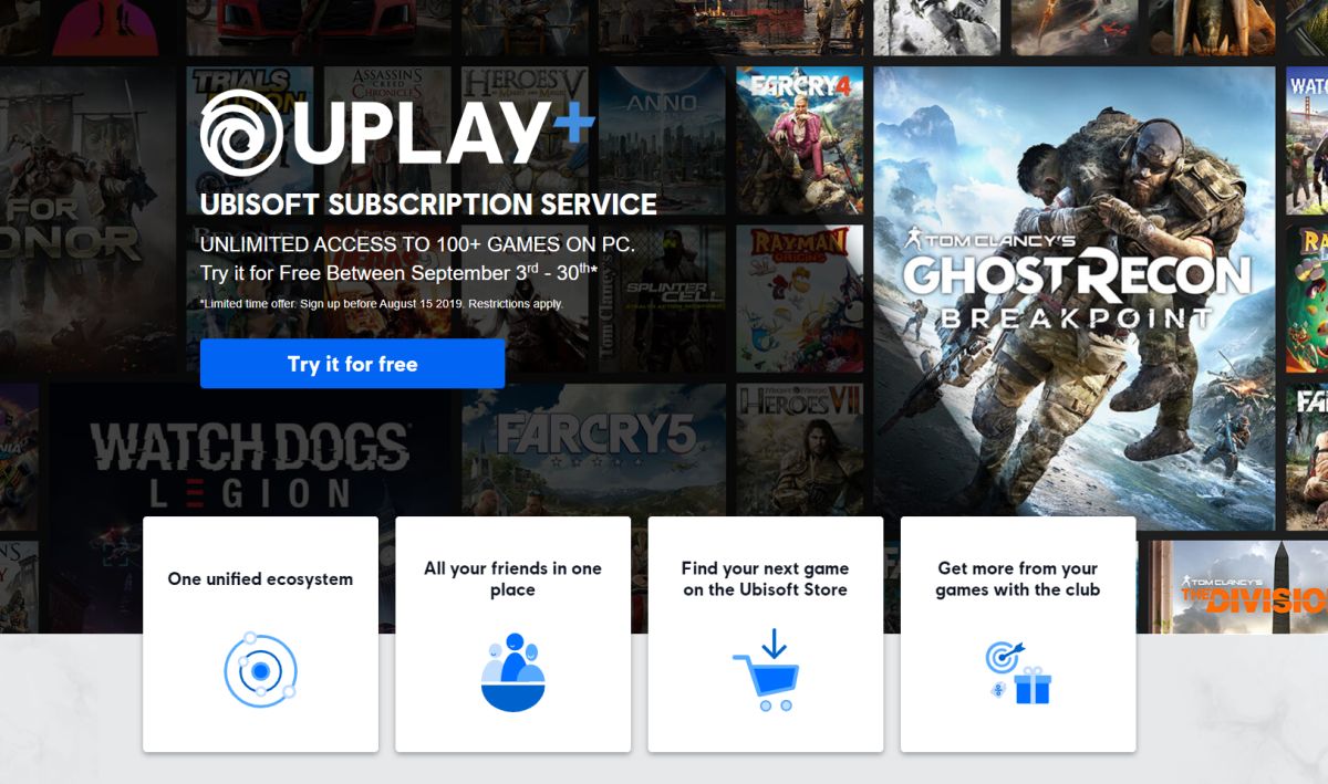 Ubisoft presenta la biblioteca Uplay +;  Más de 100 juegos, incluidos títulos existentes y futuros