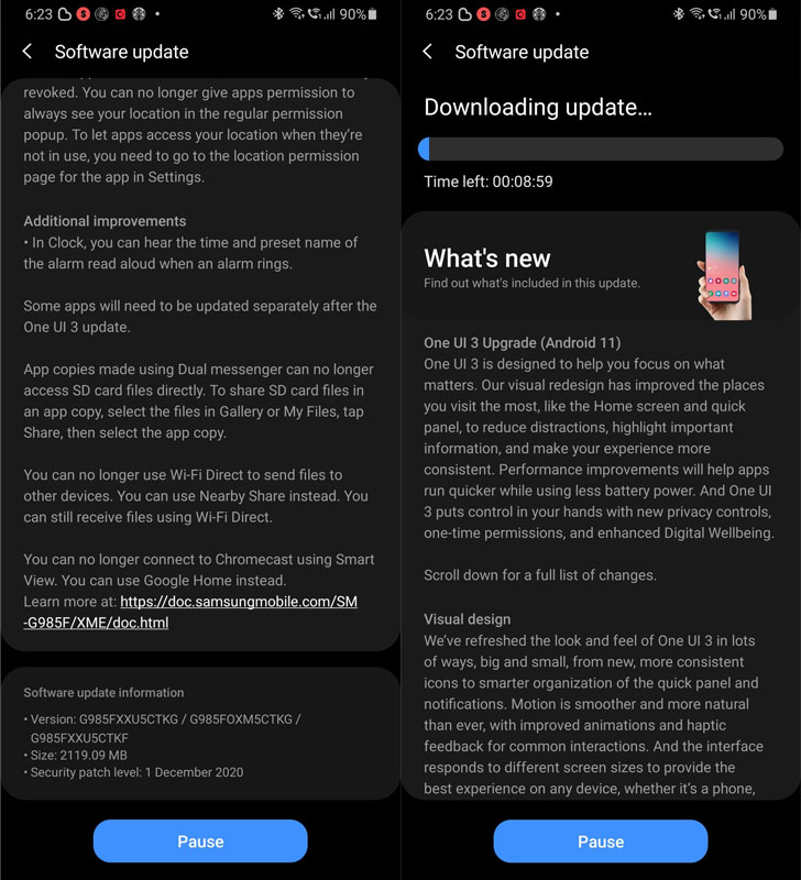 Samsung One UI 3.0 lanza la serie Galaxy S20 Malasia