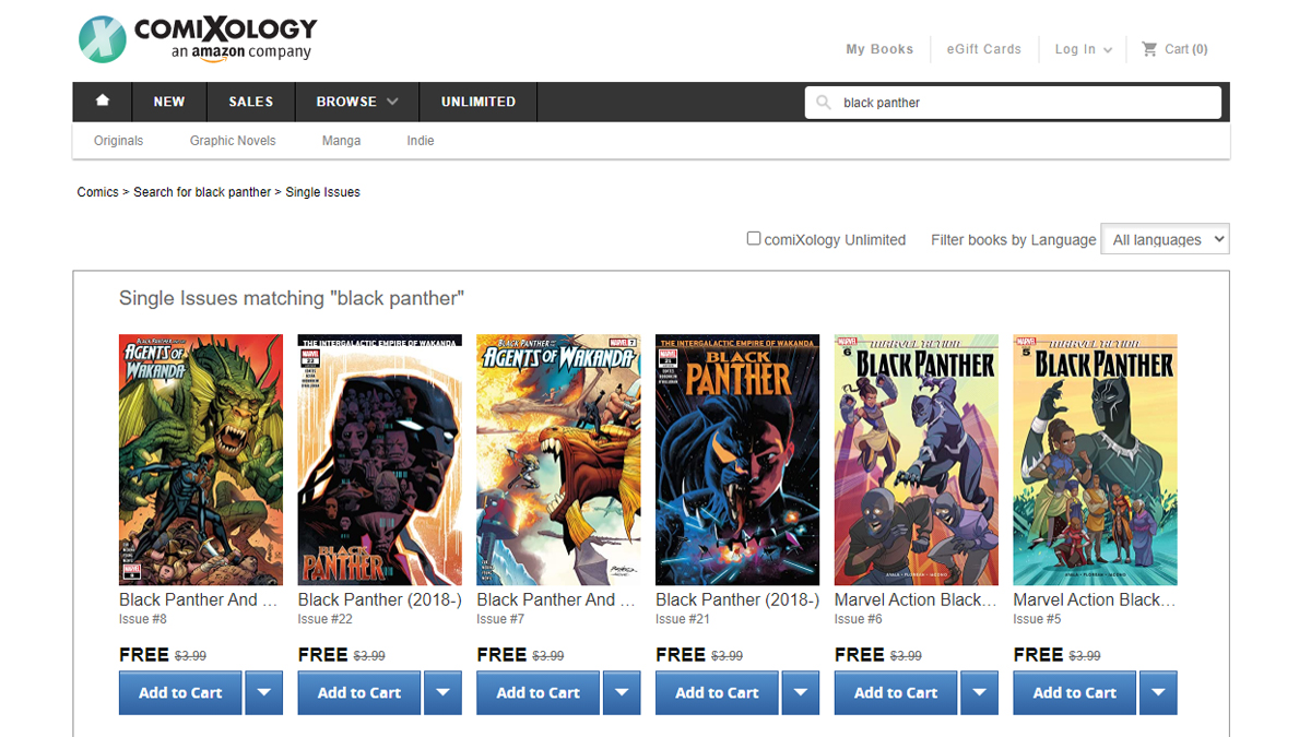 Una gran cantidad de cómics de Black Panther ahora son gratuitos en comixología