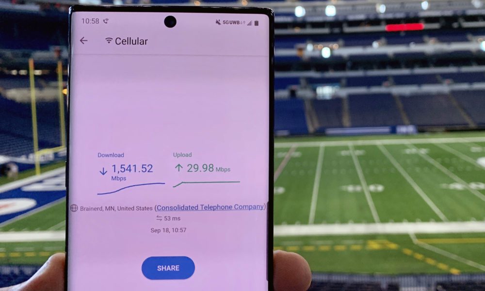 Verizon 5G Speedtests: listo para los fanáticos de la NFL