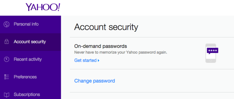 Contraseñas de Yahoo a pedido