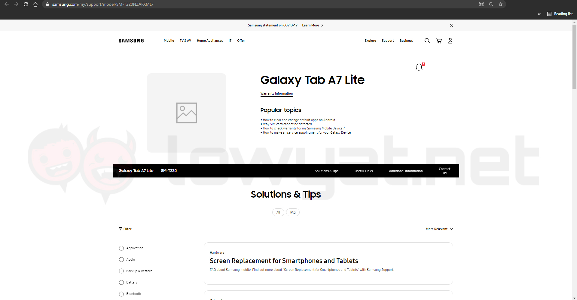Samsung Galaxy Tab A7 Lite Malasia