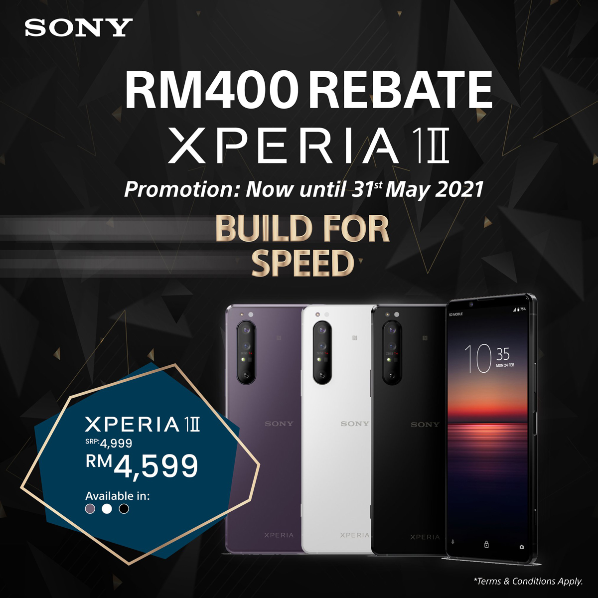 Promoción de descuento Sony Malaysia Xperia 1 II RM400 Rebate
