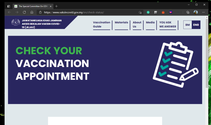 You Can Now Check Your Vaccination Appointment Status Directly On JKJAV’s Website