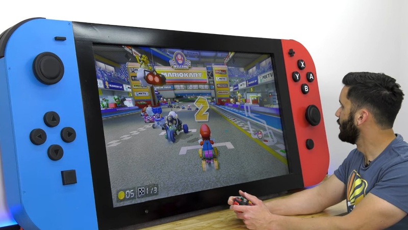 An Engineer Builds The World Largest Playable Nintendo Switch With 4K Display