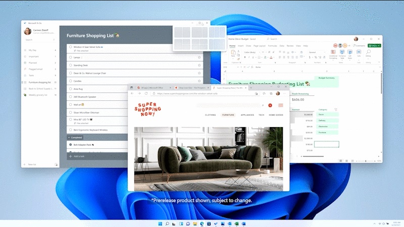 Menú instantáneo de vista previa de Windows 11