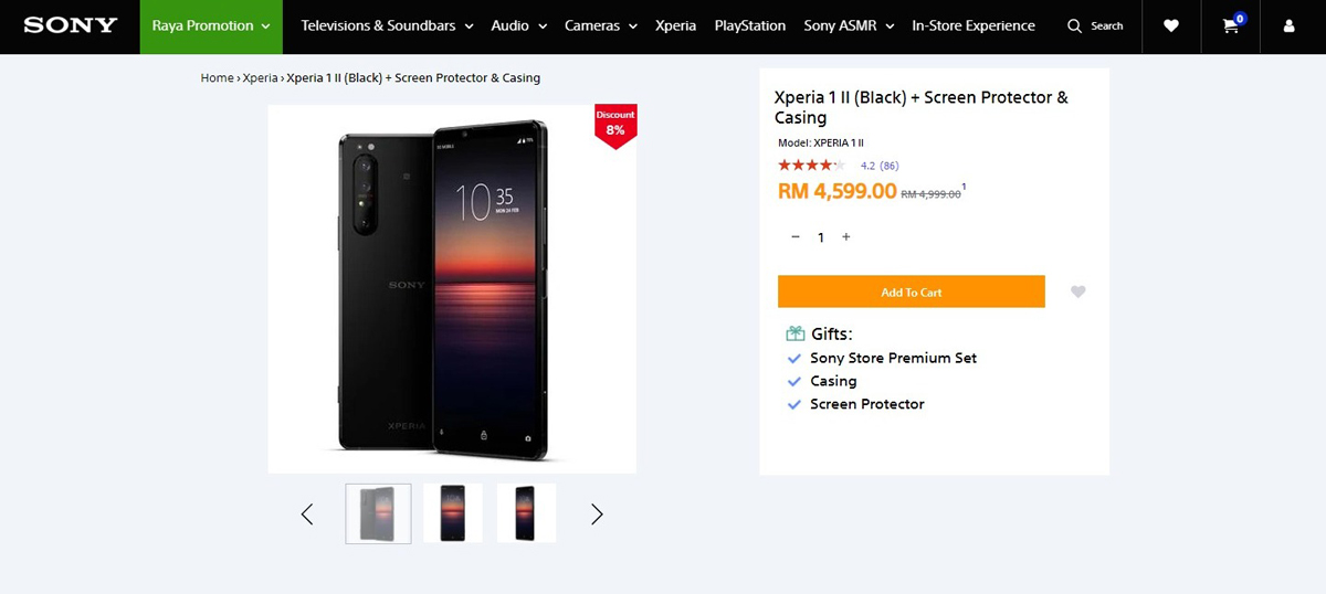 Promoción de descuento Sony Malaysia Xperia 1 II RM400 Rebate