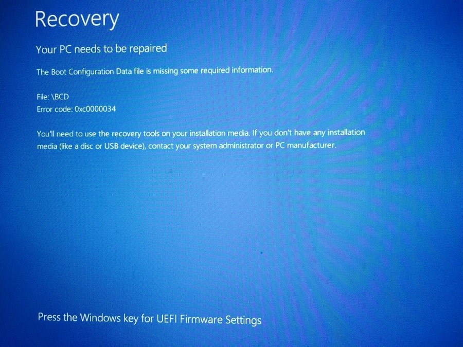 Resuelto: Falta el archivo de datos de configuración de arranque en Windows 10