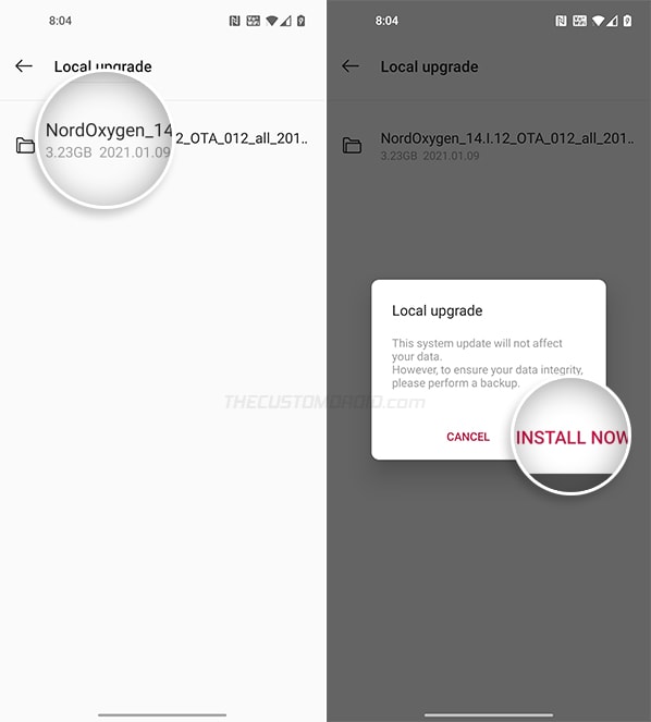 Confirme para degradar OnePlus Nord de OxygenOS 11 a OxygenOS 10