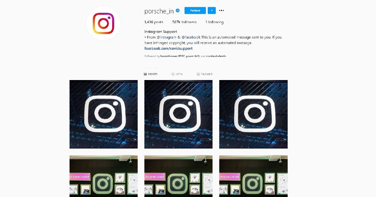 La cuenta oficial de Instagram de Porsche India ahora muestra imágenes de gatos como cuenta ...