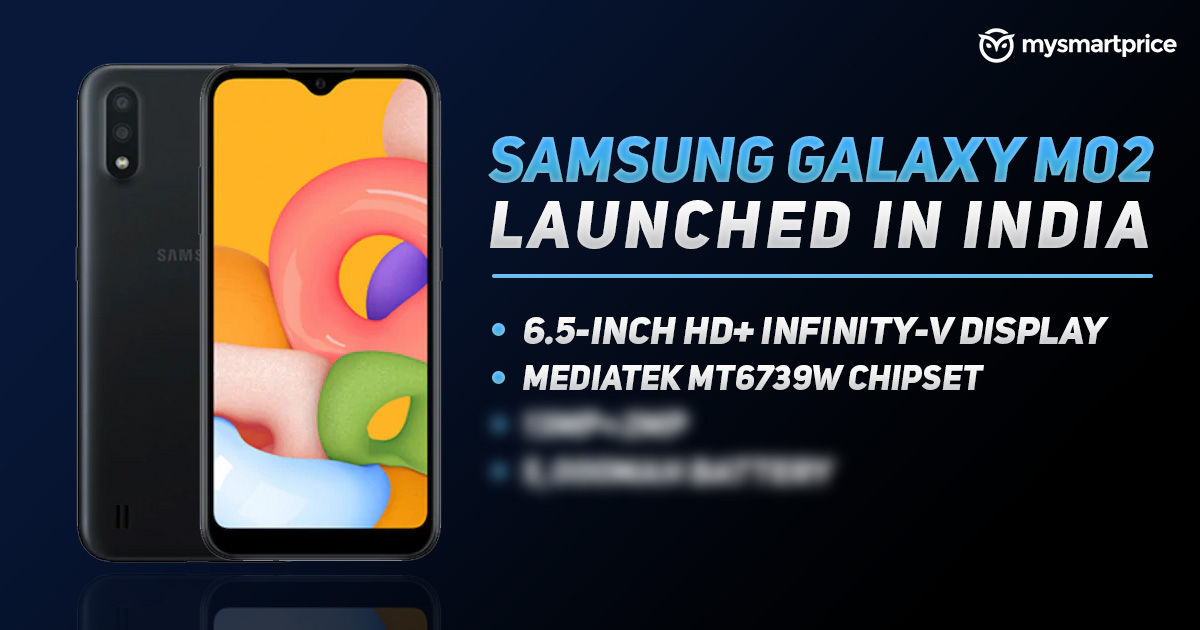 Samsung Galaxy M02 con pantalla Infinity-V de 6.5 pulgadas, batería de 5,000 mAh lanzada en ...