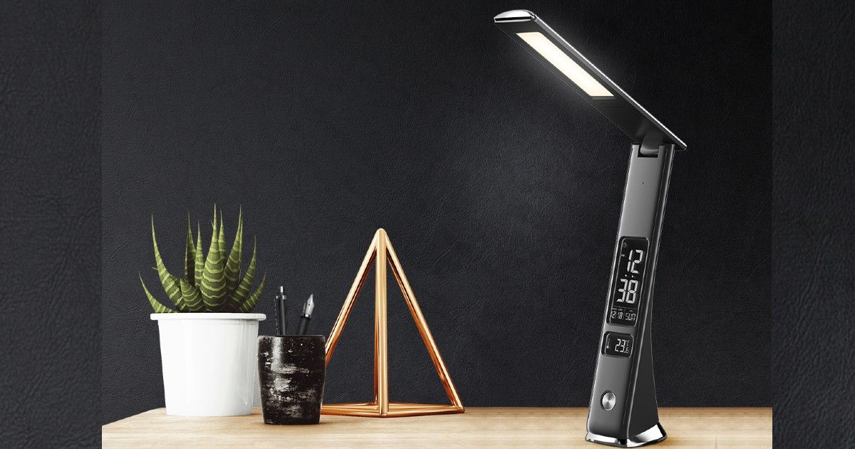 Lámpara de escritorio LED iGear Desklite + con reloj y calendario lanzada en …