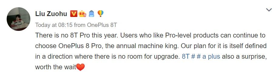 No hay OnePlus 8T Pro esta vez, confirma Pete Lau