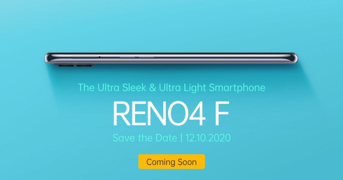 OPPO Reno4 F confirmado para lanzarse el 12 de octubre, se revela el póster