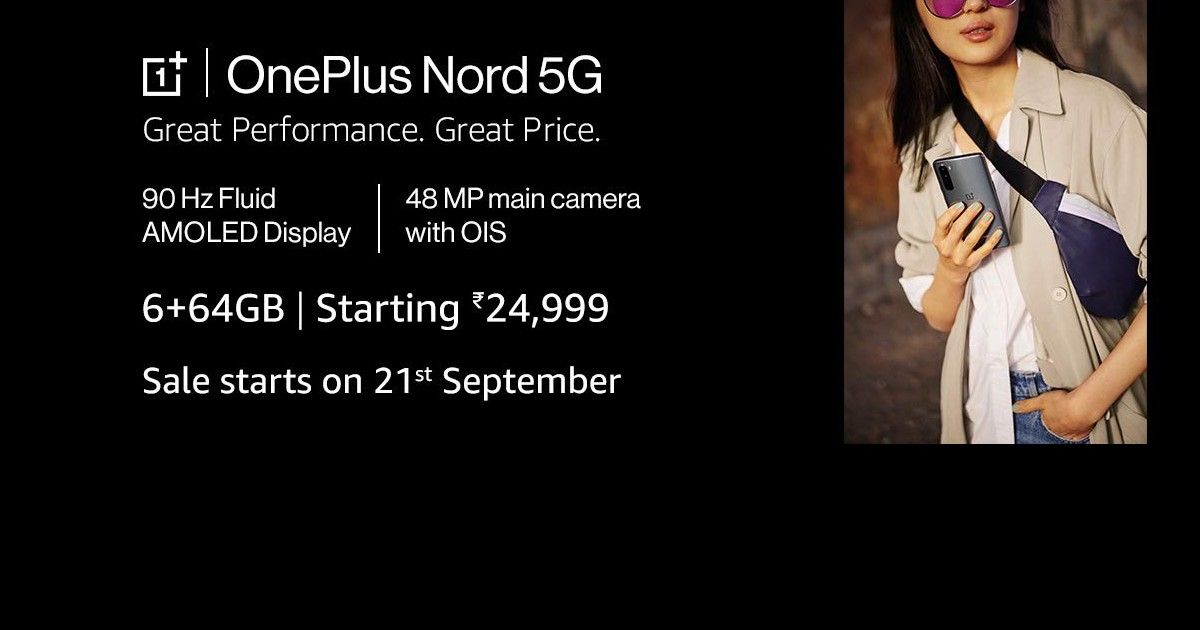 OnePlus Nord 6GB + 64GB Variante Primera fecha de venta anunciada, estará disponible ...