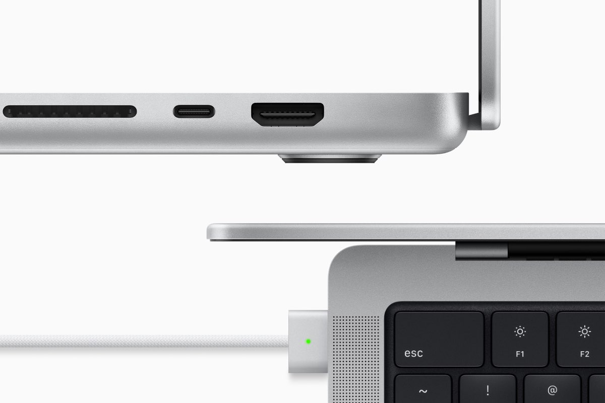 MacBook Pro 2021-connectoren en opladen