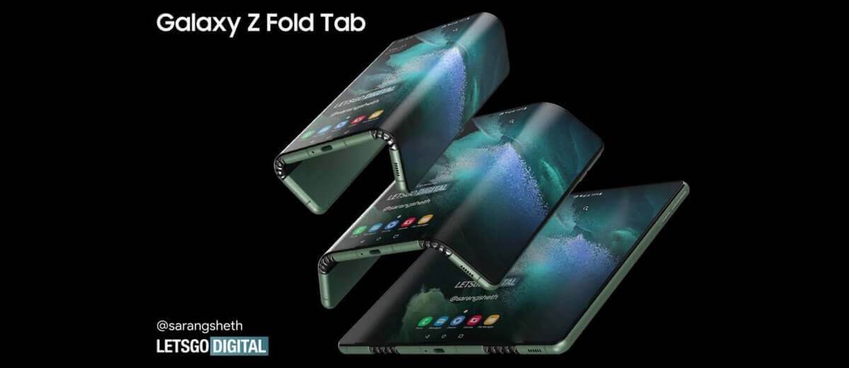 Concepto Samsung Galaxy Z Fold con dos bisagras