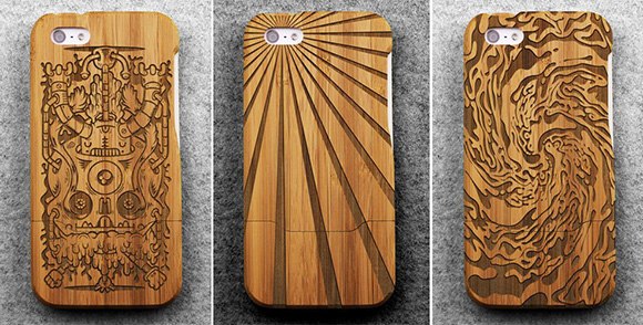 funda de bambú para iPhone 5