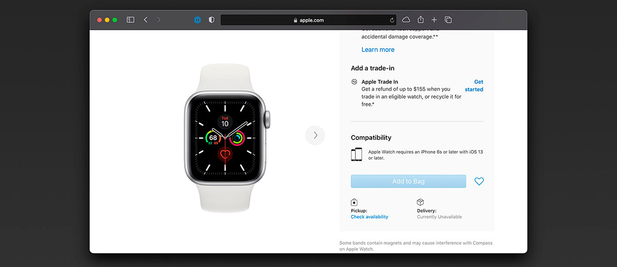 Apple Watch 5 no se puede pedir en el sitio web de Apple; estamos esperando el lanzamiento de Apple Watch 6