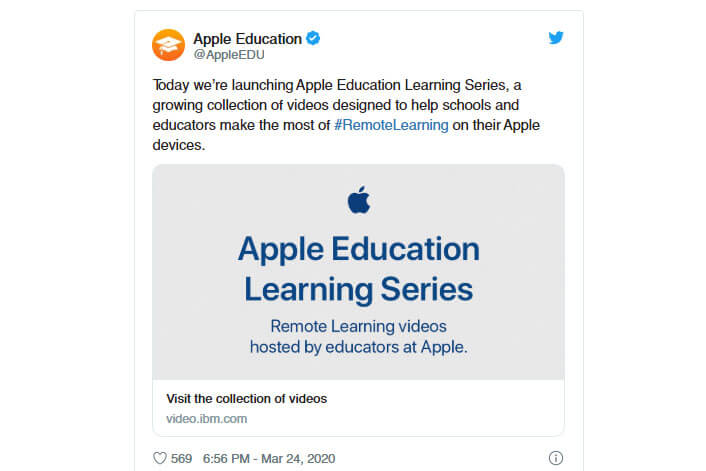 Apple apoya el aprendizaje en el hogar con la serie de videos de aprendizaje educativo