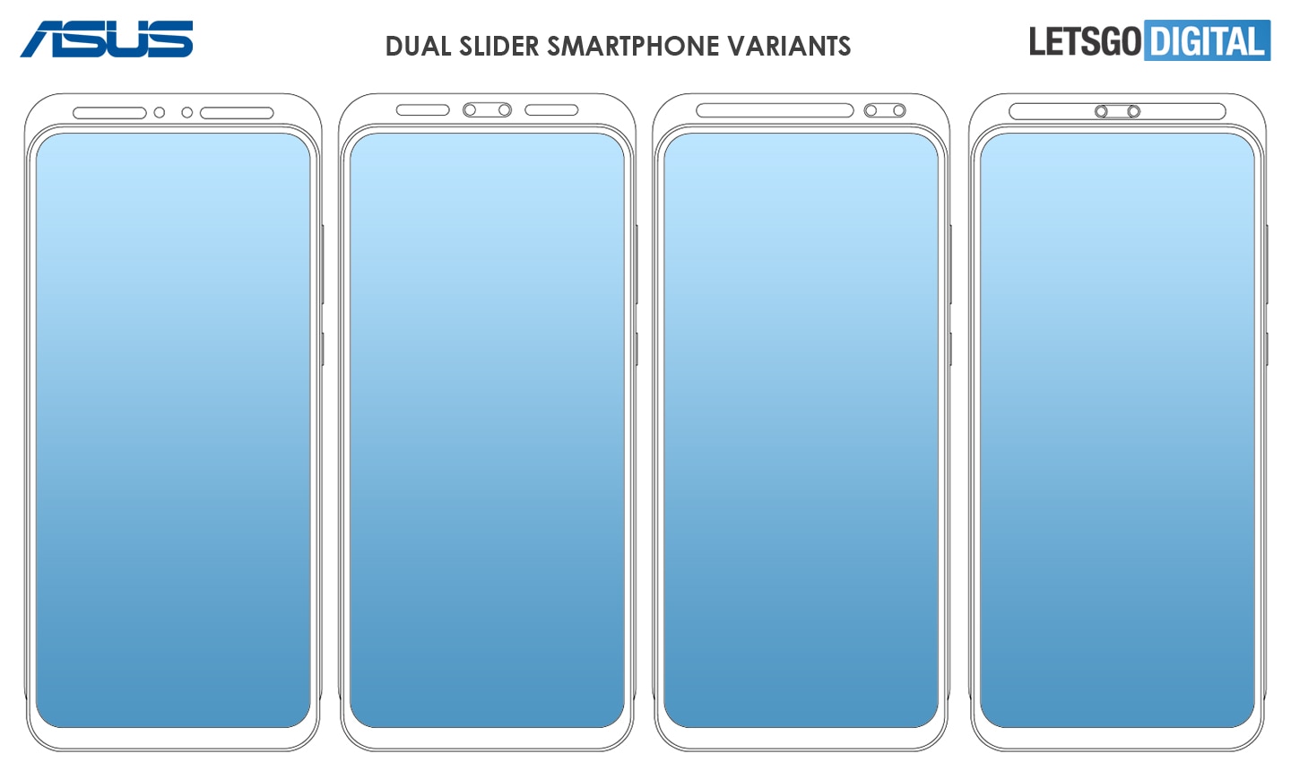Asus ha patentado cinco variantes de un teléfono con doble control deslizante, ¿es ese el próximo ZenFone?  (Foto)