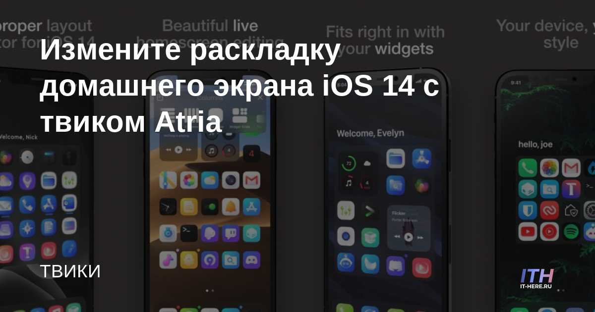 Cambiar el diseño de la pantalla de inicio de iOS 14 con Atria Tweak