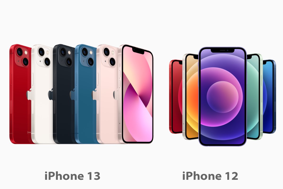 Comparación de colores de iPhone 13 vs iPhone 12