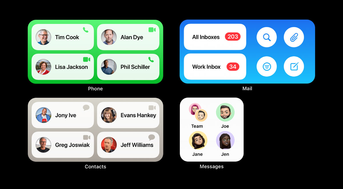 Concepto de IOS 15: nuevos widgets de pantalla de inicio de iPhone