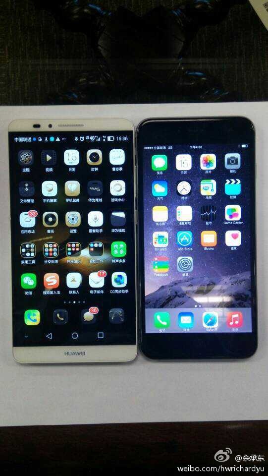 El CEO de Huawei se burla del iPhone 6 Plus con un Ascend Mate 7 (foto)