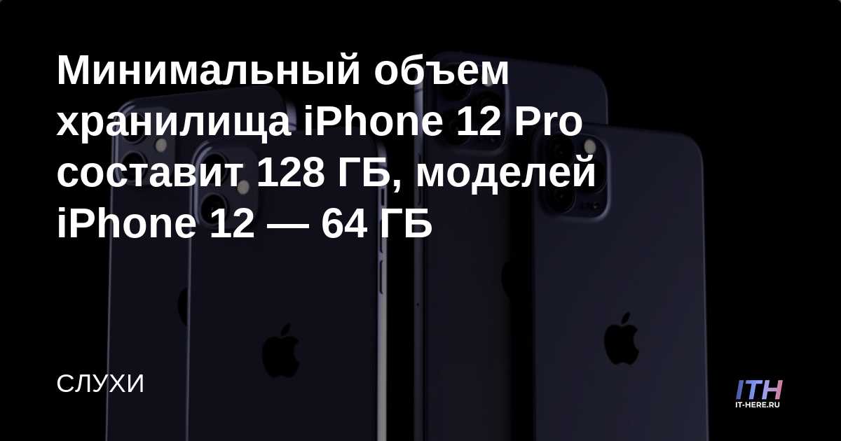 El almacenamiento mínimo para el iPhone 12 Pro será de 128 GB, los modelos de iPhone 12 - 64 GB