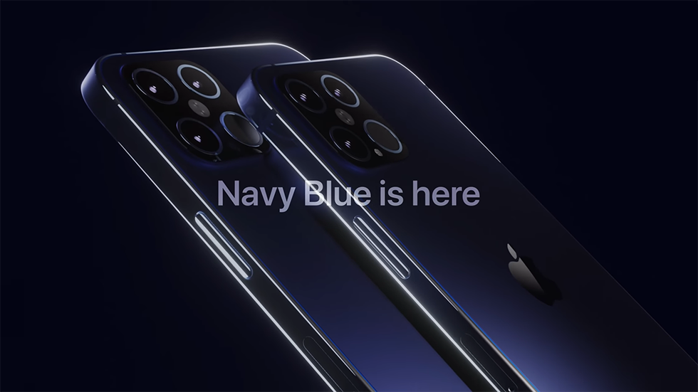 El iPhone 12 en un elegante azul oscuro se muestra en los renders conceptuales
