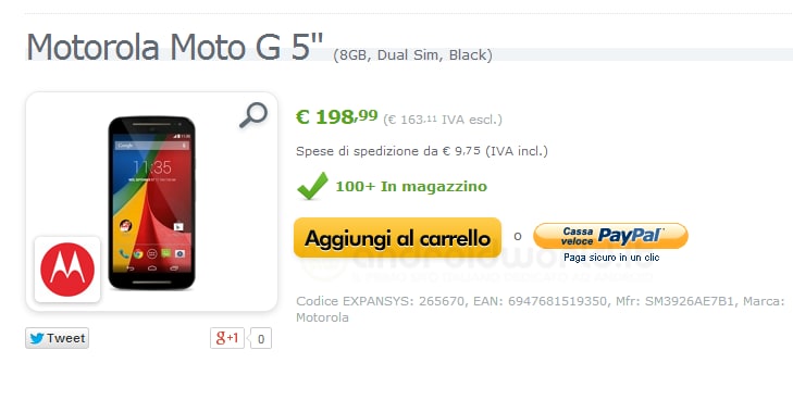 Il nuovo Motorola Moto G da 5&quot; dual SIM (insieme alle Shell) già disponibile su Expansys.it a 198,99€
