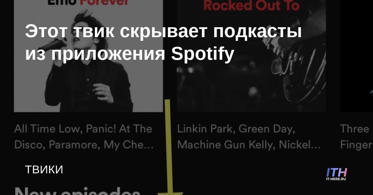 Este ajuste oculta los podcasts de la aplicación Spotify