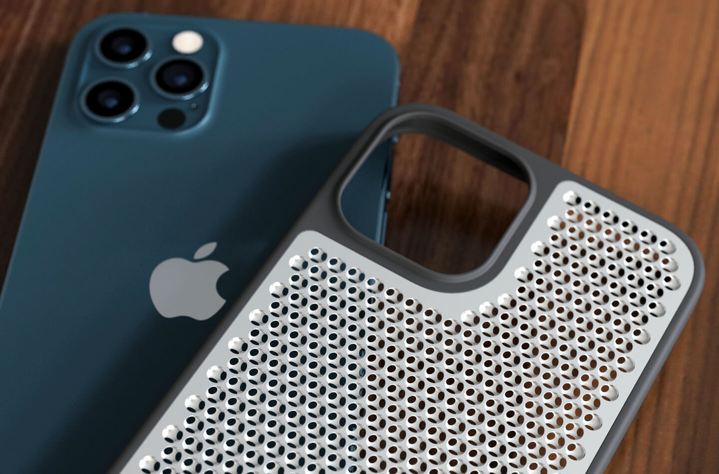 Funda para iPhone 12 Pro con textura de rallador de queso