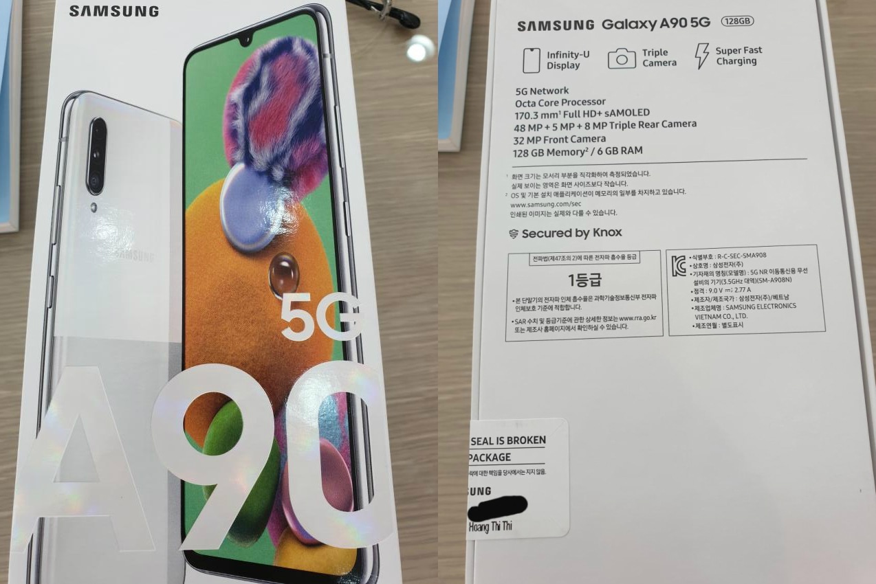 Galaxy A90 5G: aparecen las primeras tomas del paquete de venta del próximo teléfono inteligente 5G de Samsung