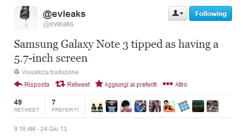Galaxy Note III forse con display da 5,7''